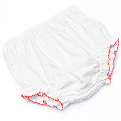 Bleu: Analise Embroidered Long Sleeve Diaper Set, White Swiss Dot