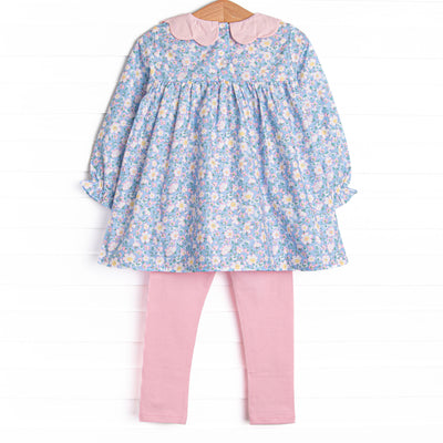 Gardenia Garden Legging Set, Blue