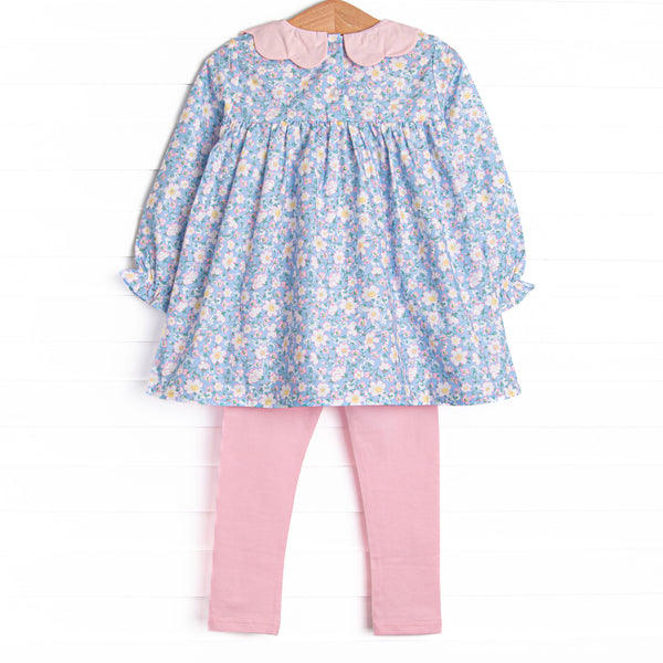 Gardenia Garden Legging Set, Blue