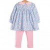 Gardenia Garden Legging Set, Blue