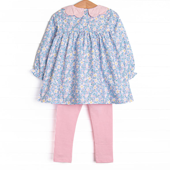 Gardenia Garden Legging Set, Blue