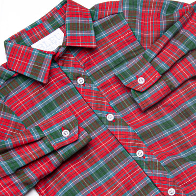 Bleu: Conrad Classic Button-Up Shirt, Red and Green Christmas Plaid