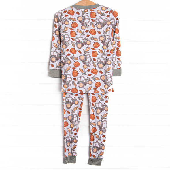 Farm Festival Bamboo Pajama Set, Orange
