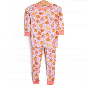 Growing Gourds Bamboo Pajama Set, Pink