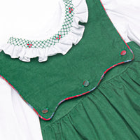 Bleu: Colette Classic Smocked Bubble Set, Green Corduroy