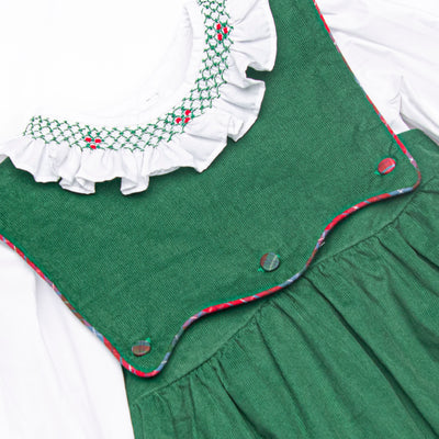 Bleu: Colette Classic Smocked Bubble Set, Green Corduroy