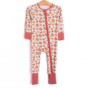 Turkeys and Treats Bamboo Zippy Pajama, Red