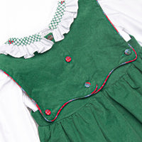 Bleu: Colette Classic Smocked Dress Set, Green Corduroy