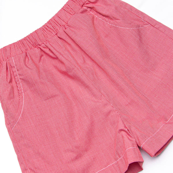 Bleu: Hollybrook Holiday Embroidered Short Set, Red