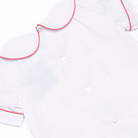 Bleu: Hollybrook Holiday Embroidered Short Set, Red