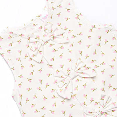 Rosey Rosebuds Dress, White