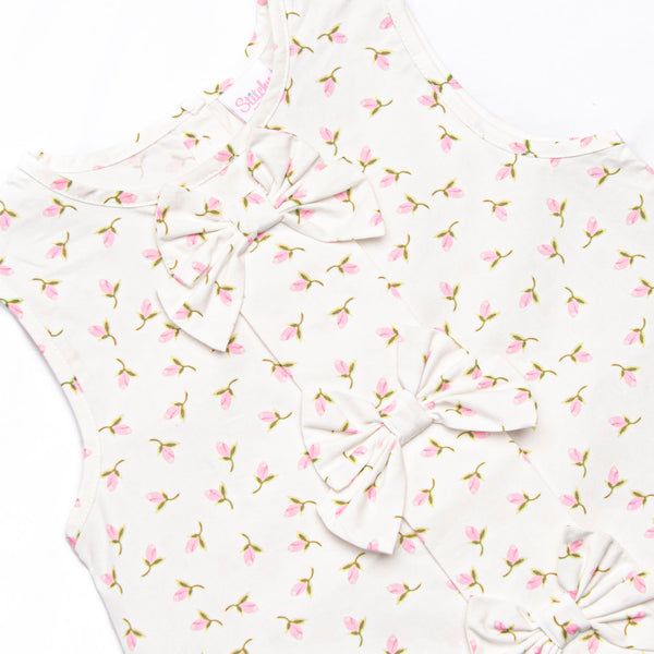 Rosey Rosebuds Dress, White