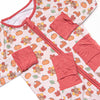 Turkeys and Treats Bamboo Zippy Pajama, Red