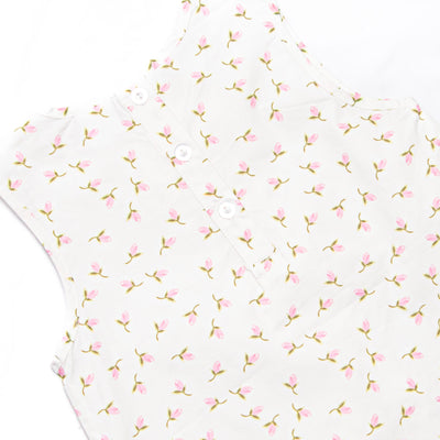 Rosey Rosebuds Dress, White