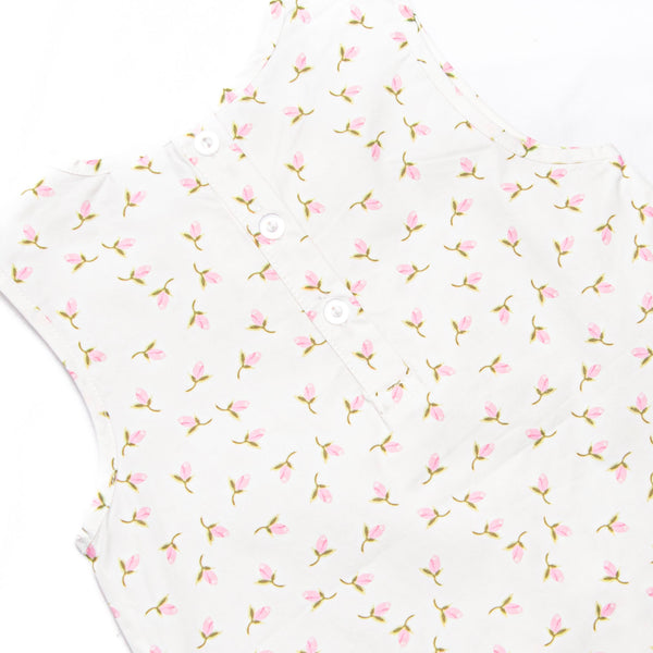 Rosey Rosebuds Dress, White