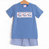 Fore Freedom Smocked Short Set, Blue