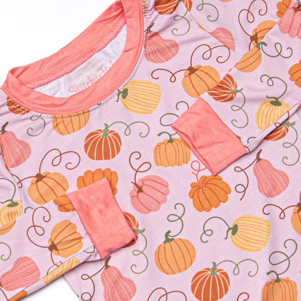 Growing Gourds Bamboo Pajama Set, Pink
