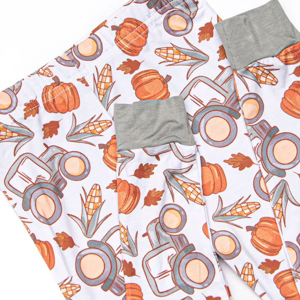 Farm Festival Bamboo Pajama Set, Orange