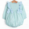 Garden Mint Gingham Girl Bubble, Green