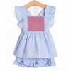 July Jubilee Smocked Ruffle Short Set, Blue