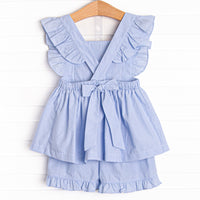 July Jubilee Smocked Ruffle Short Set, Blue