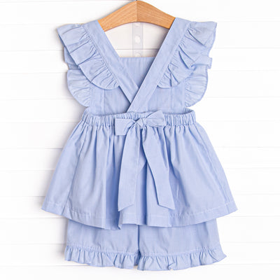 July Jubilee Smocked Ruffle Short Set, Blue