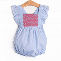 July Jubilee Smocked Bubble, Blue