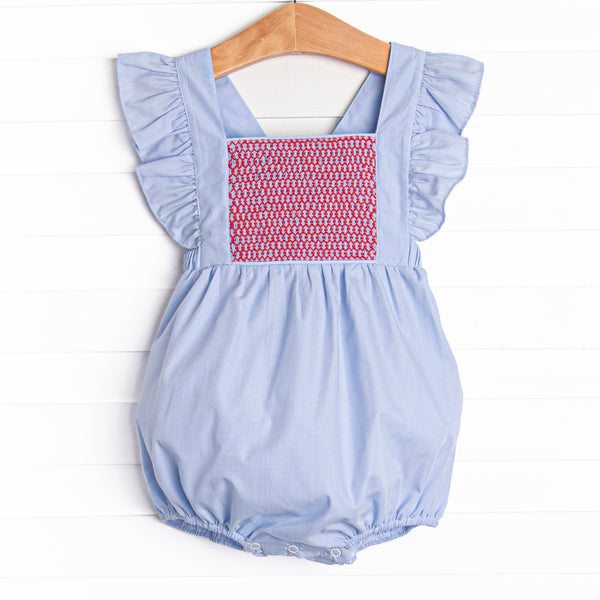 July Jubilee Smocked Bubble, Blue