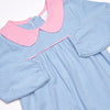 Karina Romper, Pink and Medium Blue Stripe