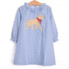 Chasing Tails Applique Dress, Blue