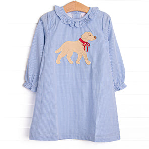 Chasing Tails Applique Dress, Blue