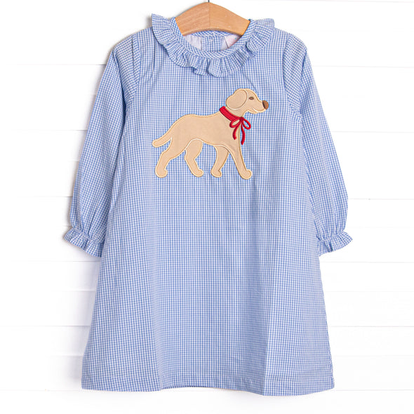 Chasing Tails Applique Dress, Blue