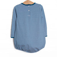 Noah Long Sleeve Pocket Bubble, Prussian Blue Stripe