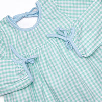 Garden Mint Gingham Dress, Green