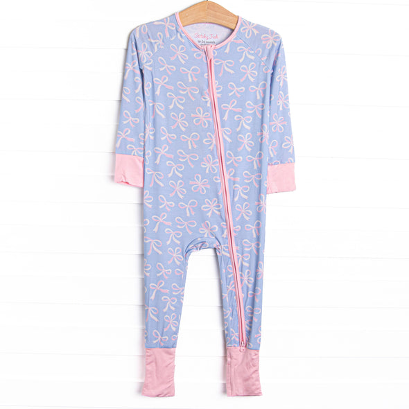 Wrapped in Ribbons Bamboo Zippy Pajama, Blue