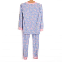 Wrapped in Ribbons Bamboo Pajama Set, Blue