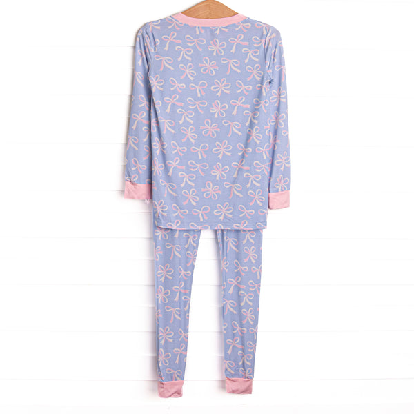 Wrapped in Ribbons Bamboo Pajama Set, Blue