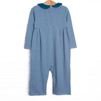Isaac Romper, Prussian Blue Stripe
