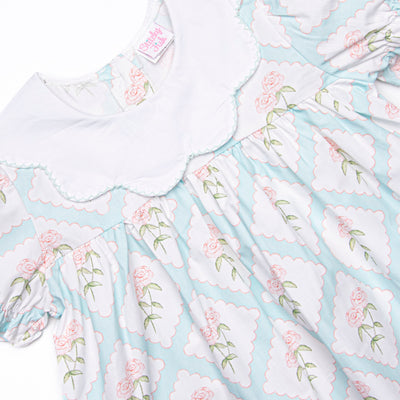 Quilted Carnations Legging Set, Pink