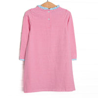Grace Long Sleeve Pocket Dress, Light Blue and Medium Pink Stripe