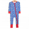Caution Construction Bamboo Zippy Pajama, Blue