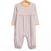 Charles Romper, Orange and Tan Stripe
