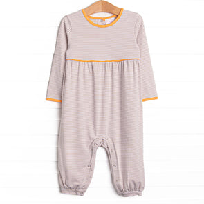 Charles Romper, Orange and Tan Stripe