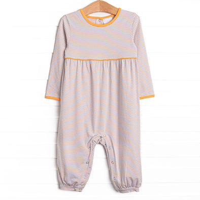 Charles Romper, Orange and Tan Stripe