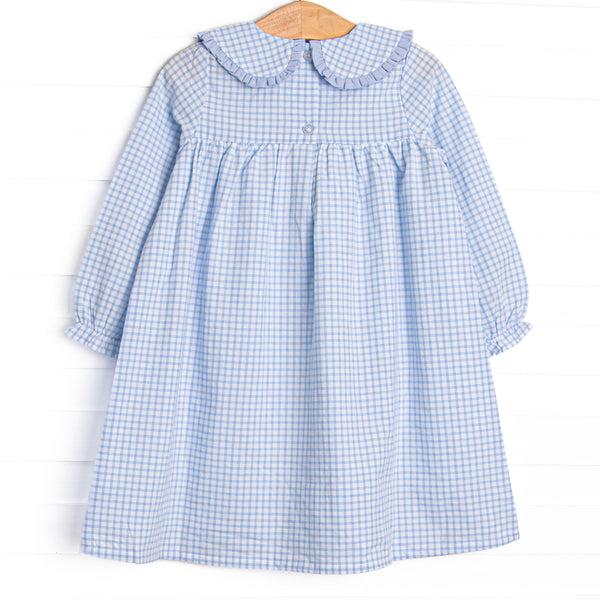 Payton Pumpkin Applique Pocket Dress, Blue