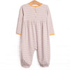 Charles Romper, Orange and Tan Stripe