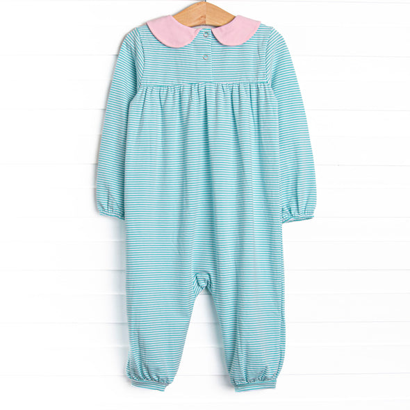 Karina Romper, Pink and Mint Stripe