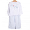 Pinstripe Pal Applique Pant Set, Blue