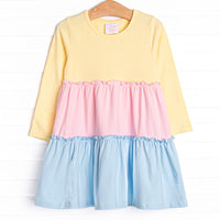 Colorful Combo Dress, Yellow
