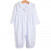 Pinstripe Pal Applique Romper, Blue